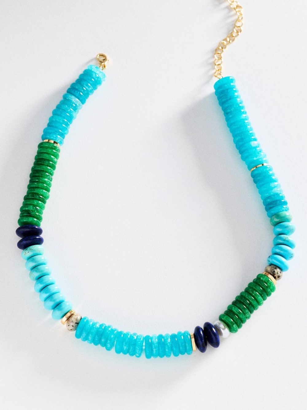 Anthropologie Beaded Necklace with Gold Accents